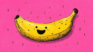微笑香蕉插画 色彩明艳