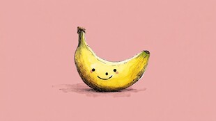 微笑的卡通香蕉插画