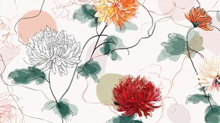 水墨菊花花卉图案背景图