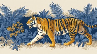 丛林漫步的斑斓猛虎