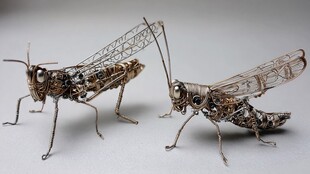 机械仿生蚱蜢模型展示