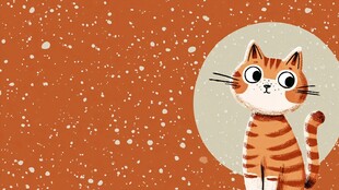 可爱橘猫插画 冬日氛围