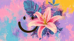 梦幻花卉笑脸插画艺术