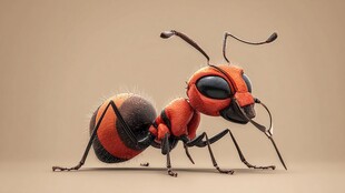 机械风红黑蚂蚁形象展示