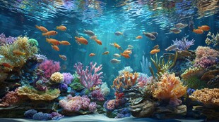 梦幻海底世界缤纷珊瑚鱼群