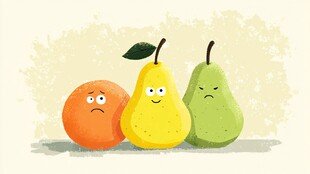 表情各异的水果三兄弟