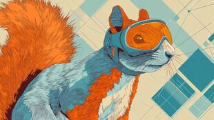 科技风松鼠插画