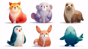 可爱动物插画集合
