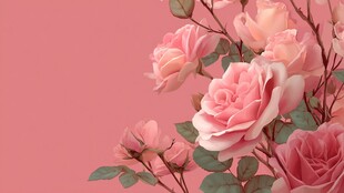 粉色玫瑰绽放优雅之美