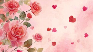 浪漫玫瑰爱心梦幻背景图