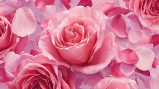 浪漫粉色玫瑰花海景象