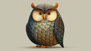 可爱卡通猫头鹰形象展示