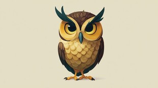 可爱卡通猫头鹰插画形象