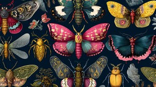 多彩昆虫图案 梦幻昆虫世界