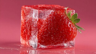 冰中草莓 清新视觉享受