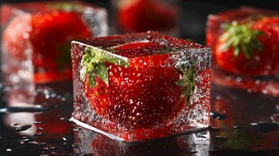 冰冻草莓 晶莹鲜果的独特魅力