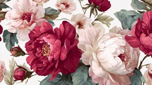 复古风花卉图案精美绽放