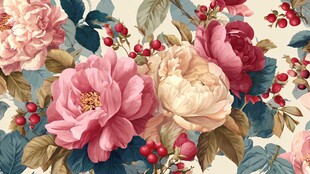 复古花卉图案精美壁纸