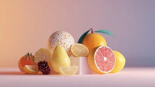 多彩水果静物组合展示