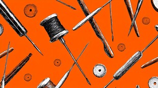 缝纫工具集合插画