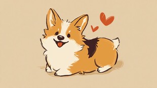 可爱柯基犬 爱心相伴