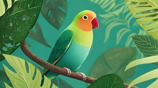 栖息于热带丛林的多彩鹦鹉