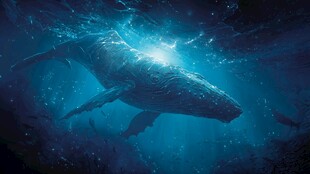 深海中遨游的神秘大鲸鱼