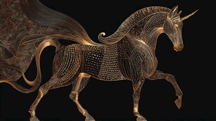 金色独角神骏 华丽非凡