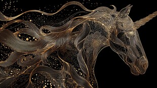 梦幻独角兽 闪耀金色光芒