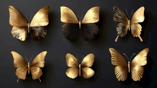 金色蝴蝶艺术造型展示