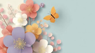 春日繁花与蝴蝶的梦幻场景