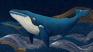 深海蓝鲸遨游梦幻海洋