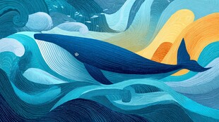 畅游海洋的梦幻蓝鲸