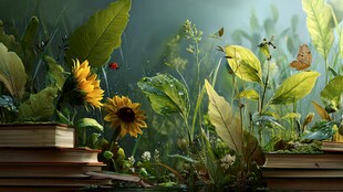 书间绽放的奇幻植物世界