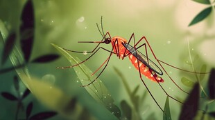 草丛中的红身蚊子特写