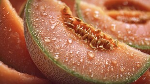 香甜多汁的哈密瓜切片