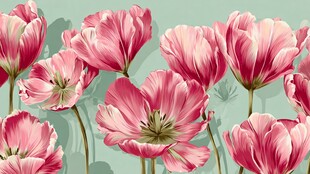 粉色郁金香花卉背景图