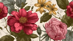 复古花卉图案精美壁纸