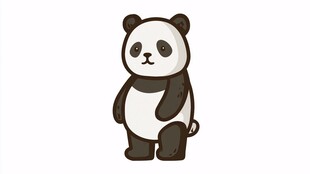 可爱卡通熊猫站立形象