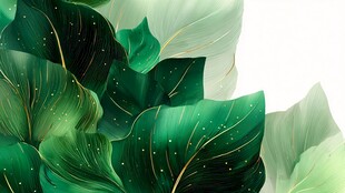 清新绿叶插画