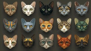 多样萌猫头像集合