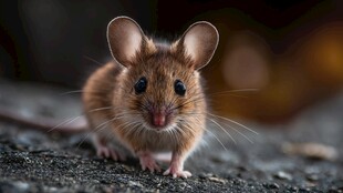 可爱小老鼠的近距离特写