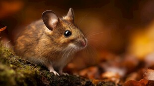 林间小鼠的秋日静谧时刻