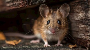 木洞中的可爱小老鼠