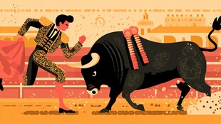 斗牛士与公牛的激烈对峙