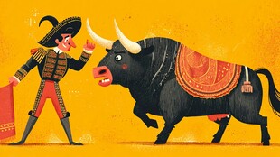 斗牛士与公牛的对峙