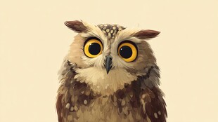 可爱猫头鹰特写