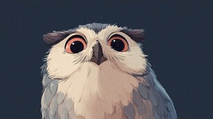 呆萌大眼猫头鹰