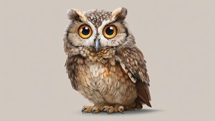 呆萌猫头鹰特写