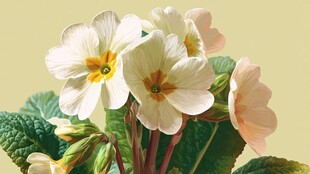 白色报春花特写